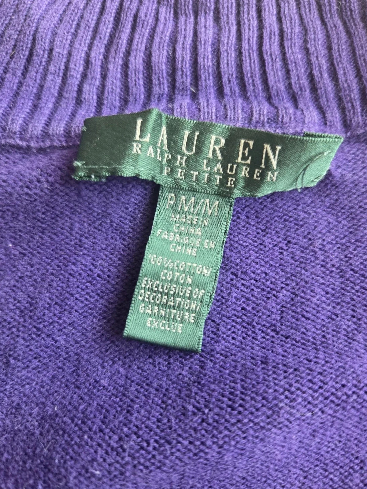 Gilet zippé violet Lauren Ralph Lauren avec logo doré – Taille XL femme – Ralph Lauren – taille XL / 42 / 14 2
