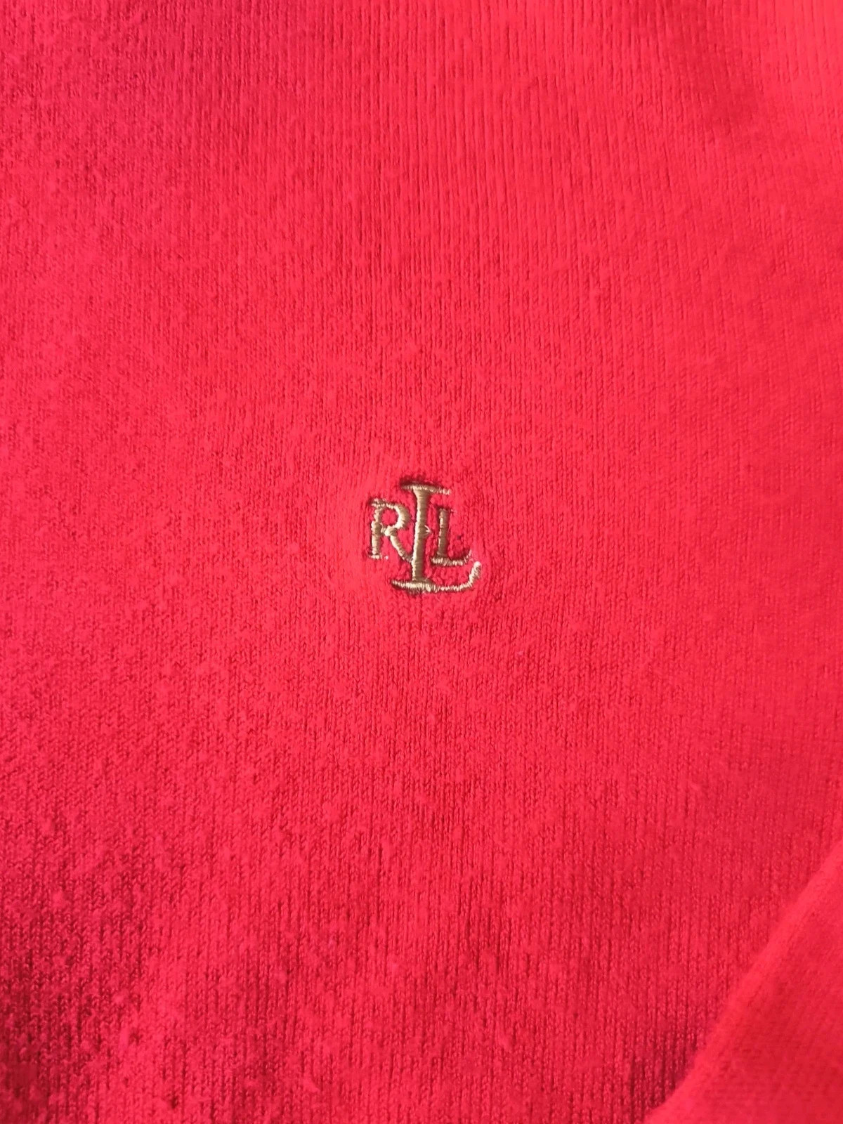 Pull Ralph Lauren Rouge Col Roulé RL Brodé Coton Mercerisé Vintage Taille S – Ralph Lauren – taille S / 36 / 8 2