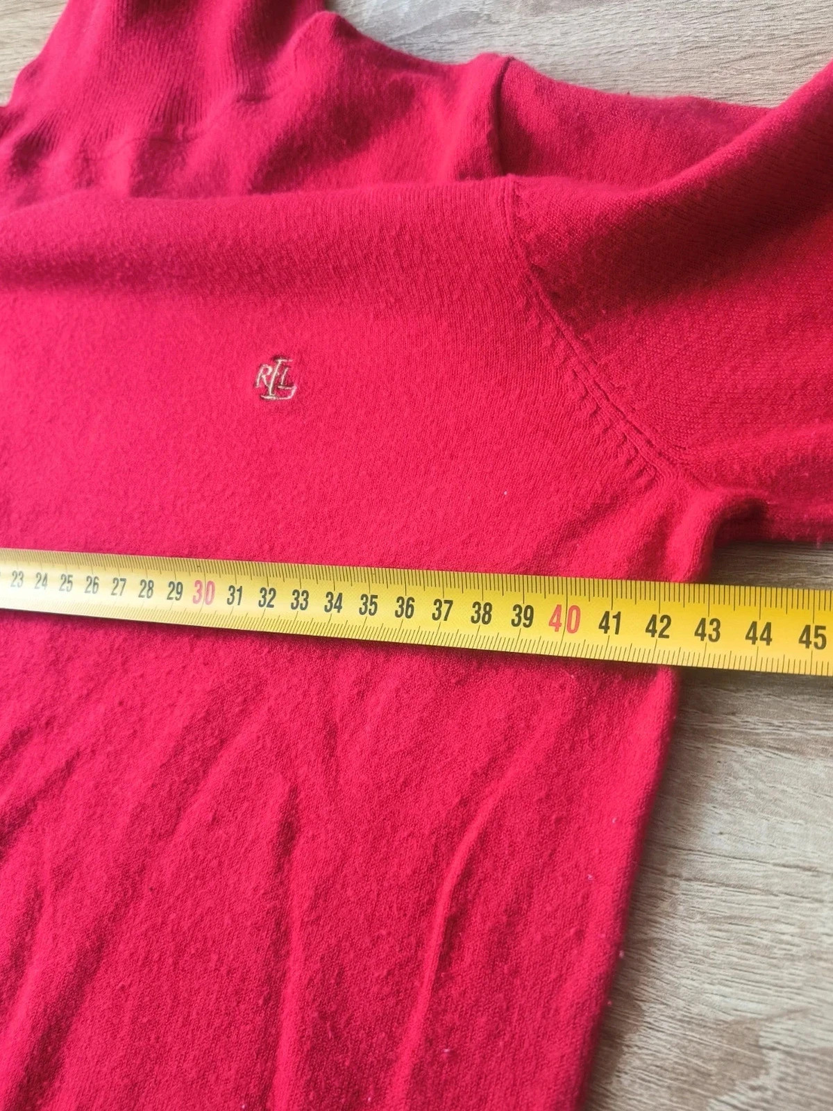 Pull Ralph Lauren Rouge Col Roulé RL Brodé Coton Mercerisé Vintage Taille S – Ralph Lauren – taille S / 36 / 8 5
