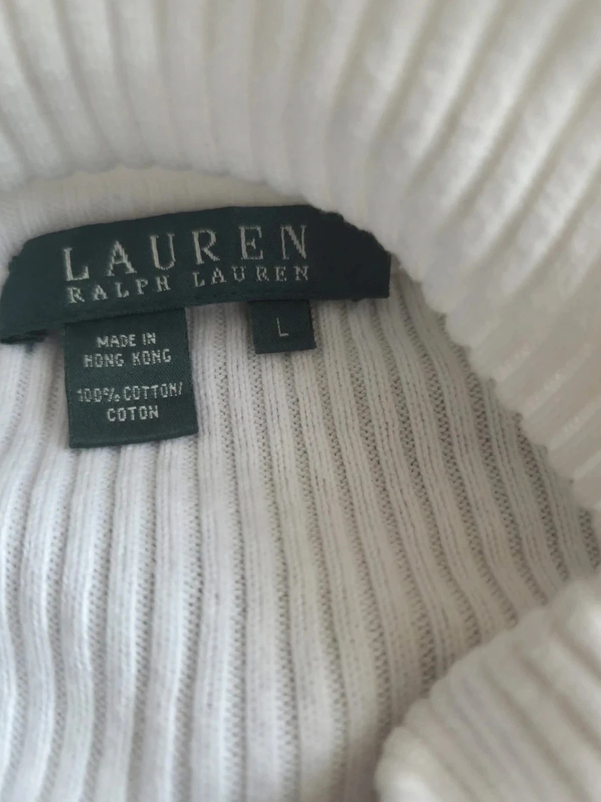 Veste/Polaire zippée côtelée Ralph Lauren – Homme Taille L blanche – Ralph Lauren – taille L / 40 / 12 2