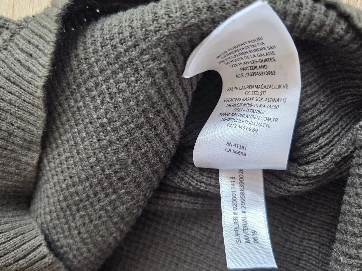 Pull gris anthracite Lauren Ralph Lauren col cheminée – Taille M – Ralph Lauren – taille M / 38 / 10 3