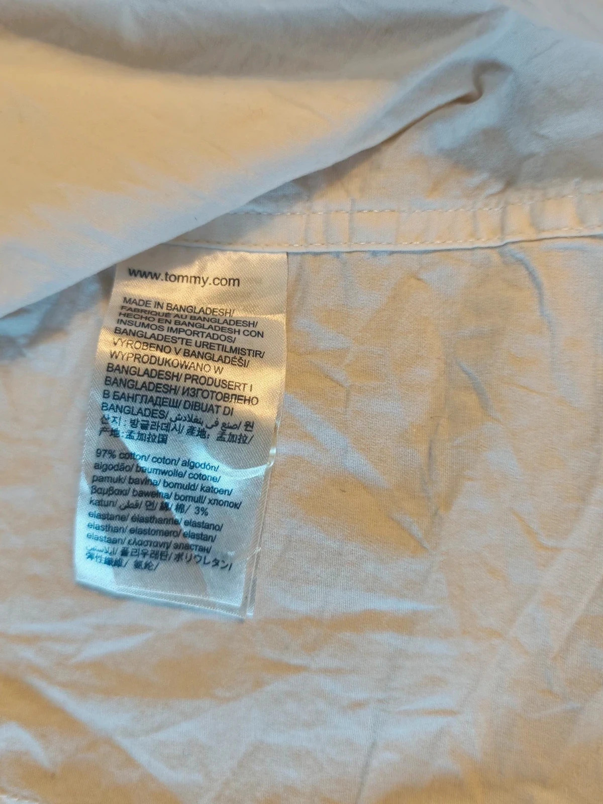 Chemise homme Tommy Jeans Slim Fit Blanche/Abricot Taille L – Tommy Hilfiger – taille L 5