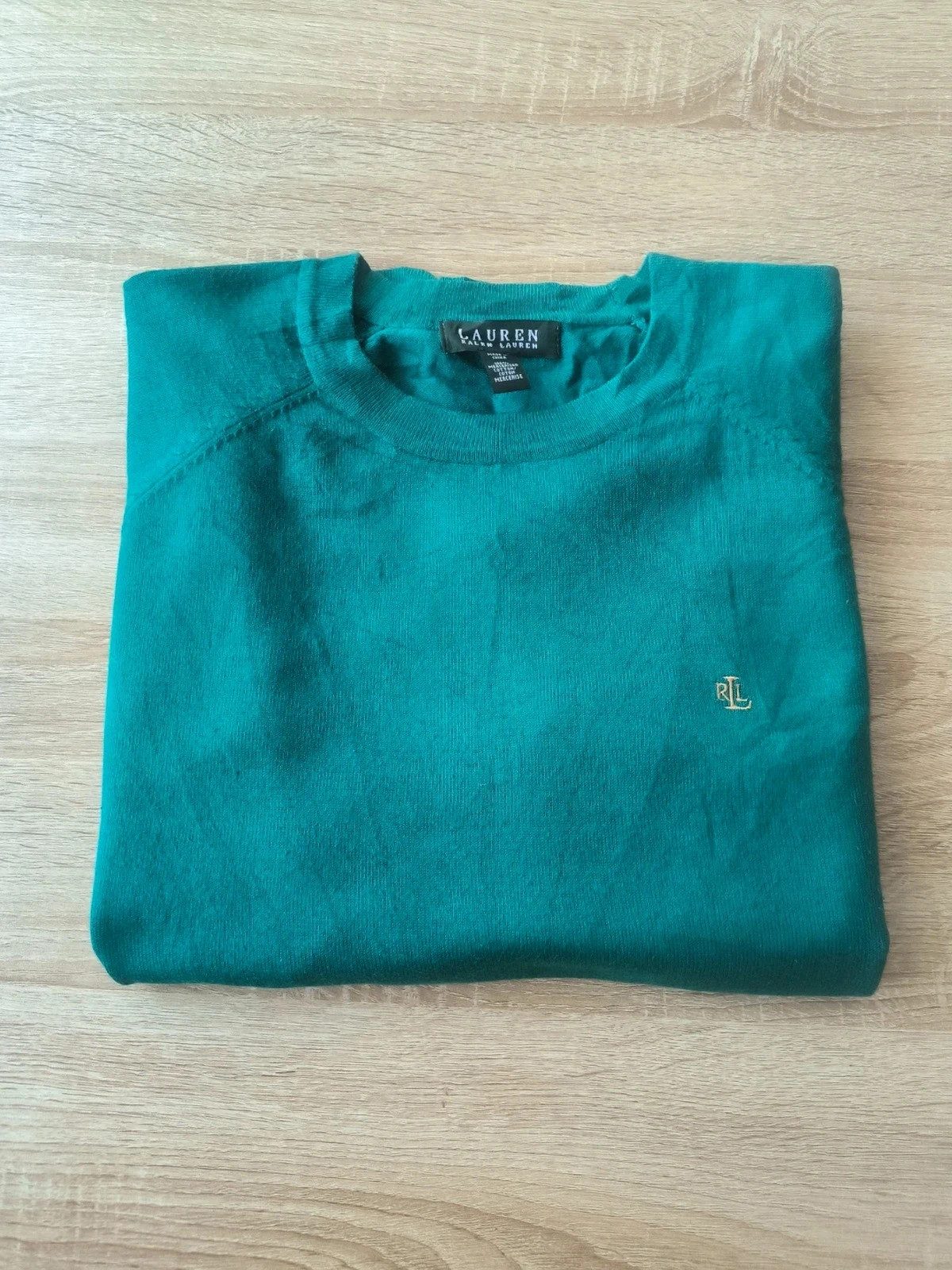 Pull Lauren Ralph Lauren vert émeraude – 100 % coton mercerisé – Taille M – Ralph Lauren – taille M / 38 / 10 2