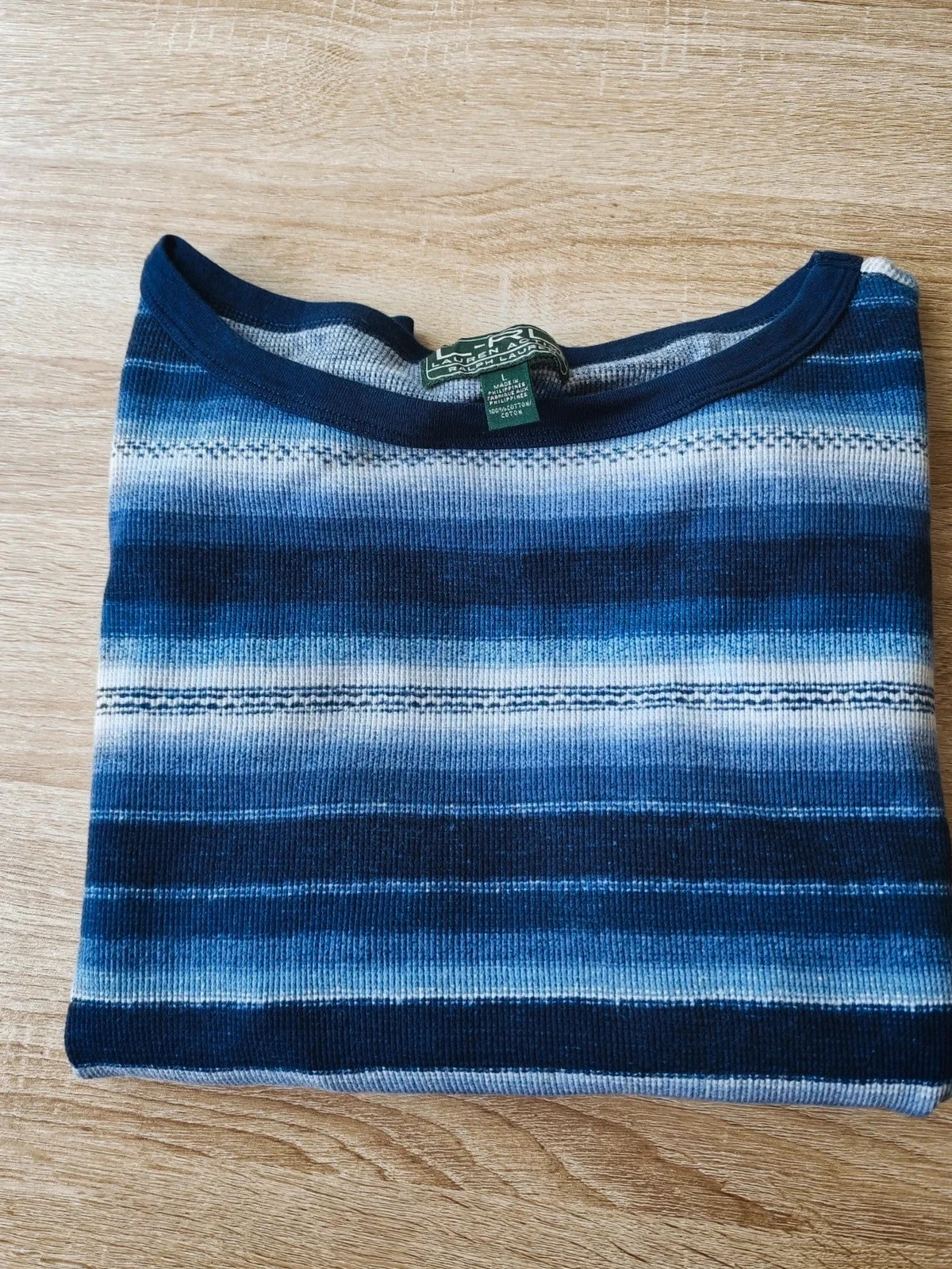 Pull Femme Ralph Lauren Active Rayé Bleu Marine Vintage L – Ralph Lauren – taille L / 40 / 12 3
