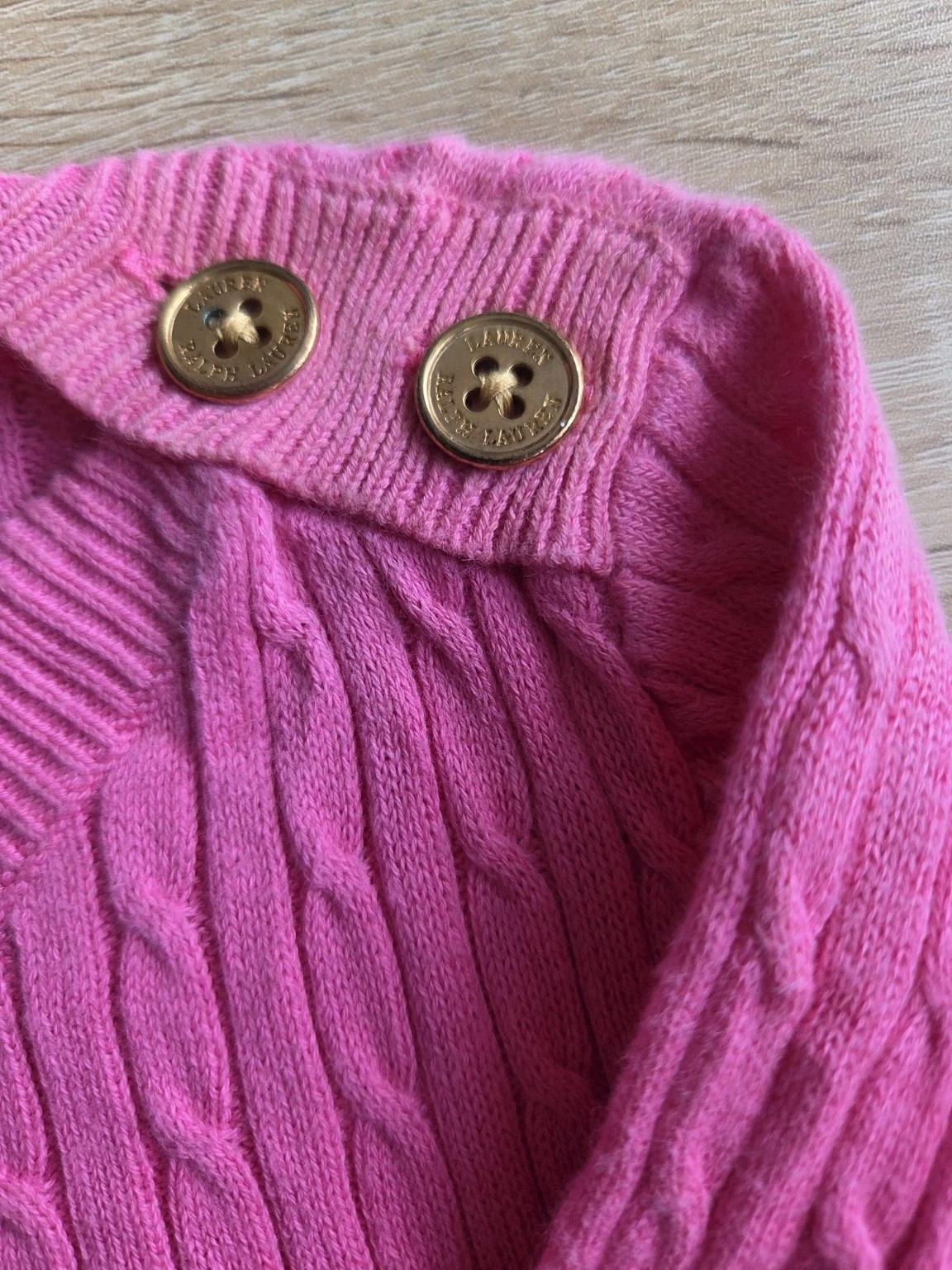 Lauren Ralph Lauren – Pull torsadé rose fuchsia en coton – Taille M – Ralph Lauren – taille M / 38 / 10 2
