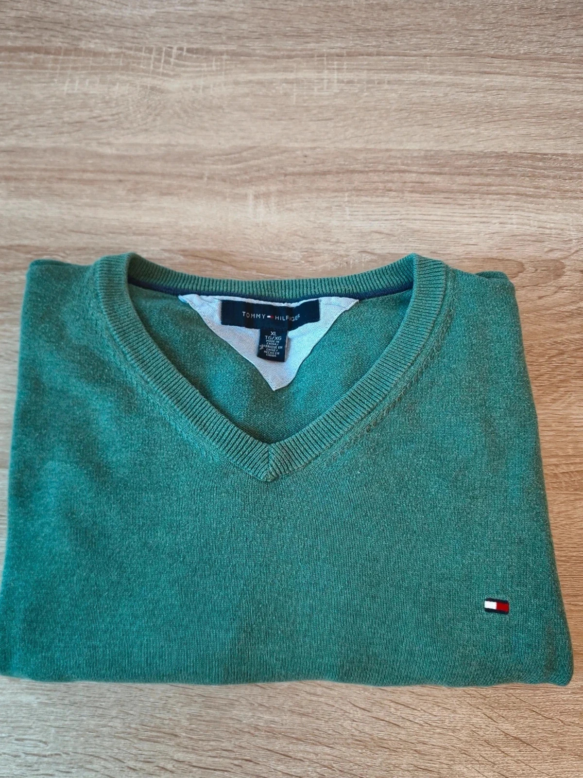 Pull col V Tommy Hilfiger – Taille XL – vert émeraude – Tommy Hilfiger – taille XL 2