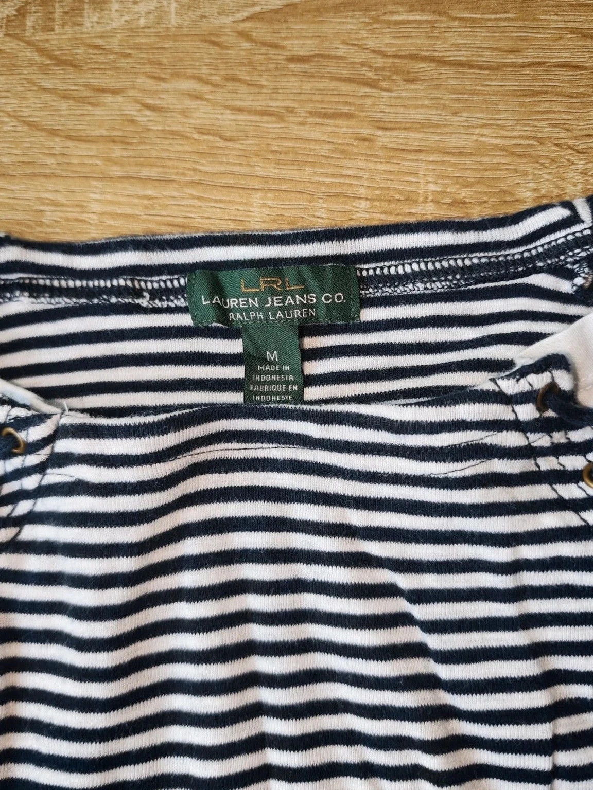 Haut rayé marine et blanc à lacets Lauren Jeans Co Ralph Lauren – Taille M – Ralph Lauren – taille M / 38 / 10 2