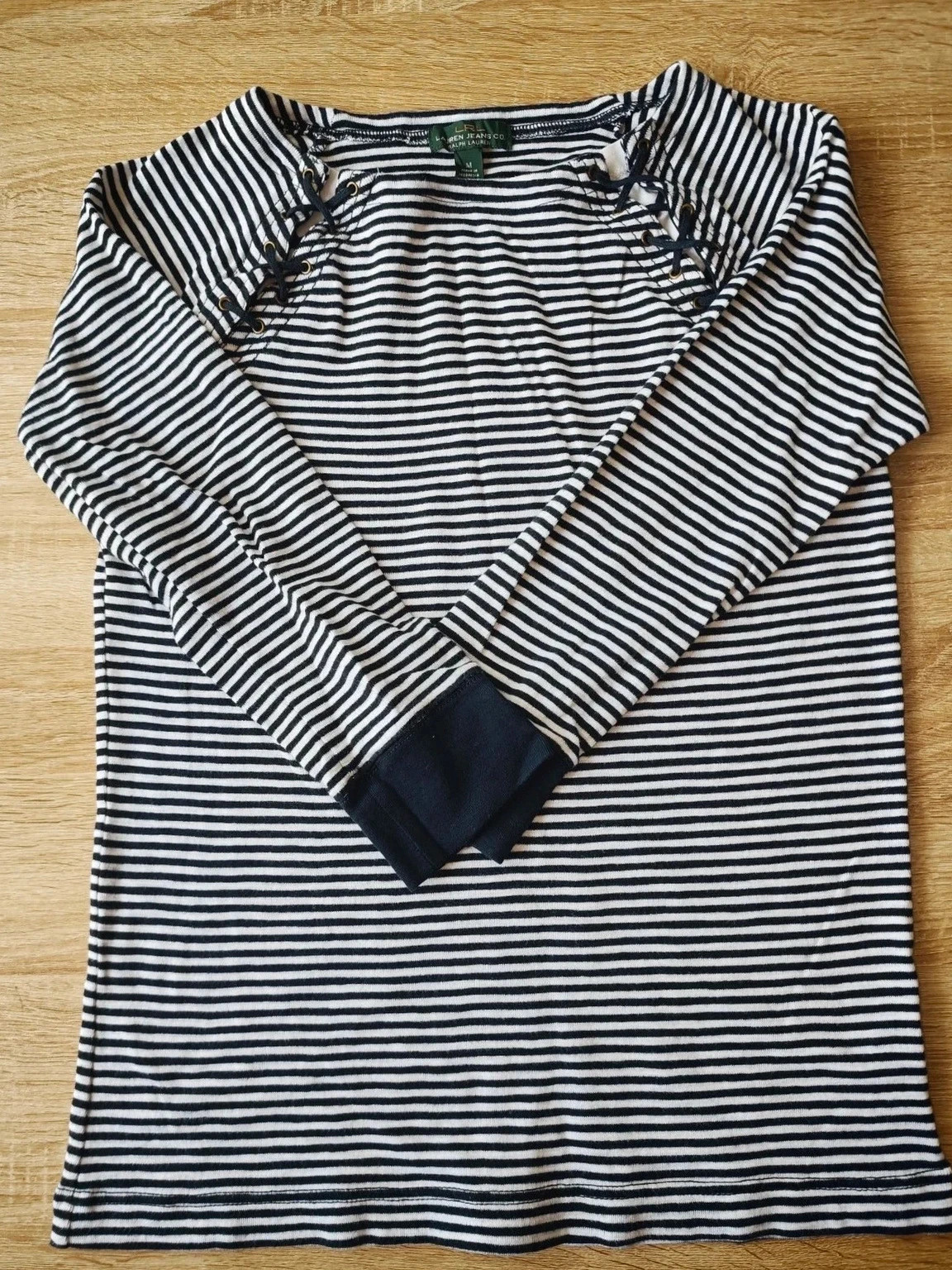 Haut rayé marine et blanc à lacets Lauren Jeans Co Ralph Lauren – Taille M