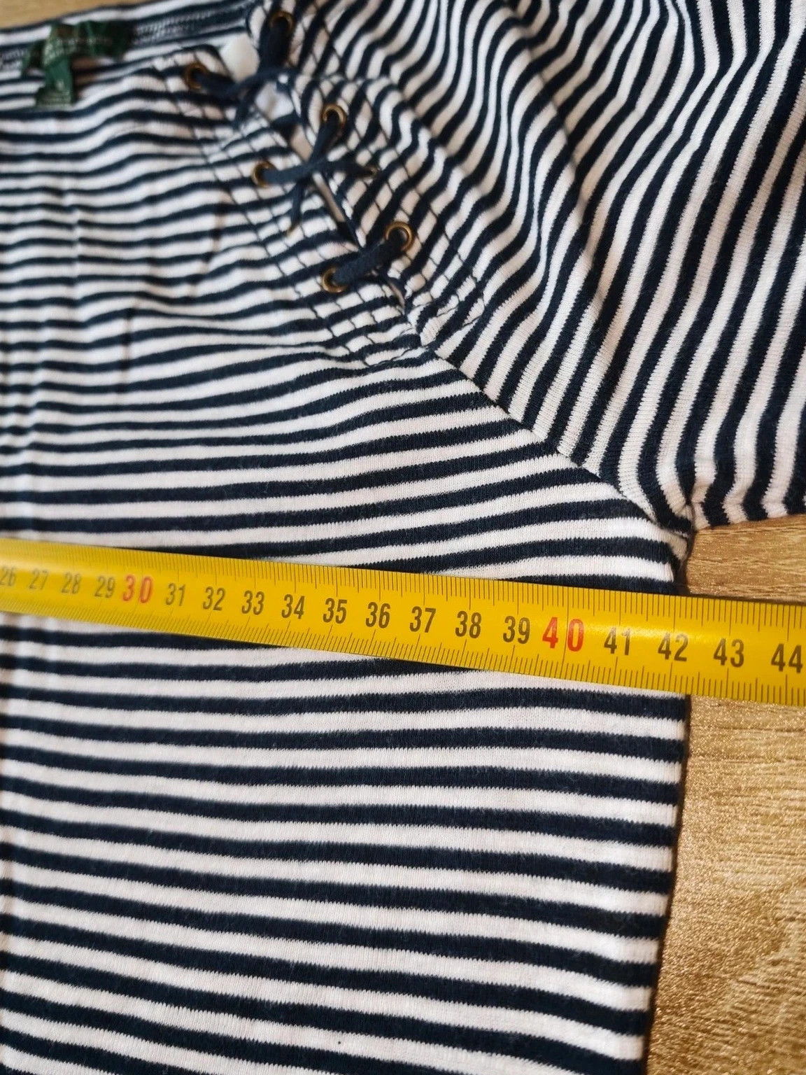 Haut rayé marine et blanc à lacets Lauren Jeans Co Ralph Lauren – Taille M – Ralph Lauren – taille M / 38 / 10 5