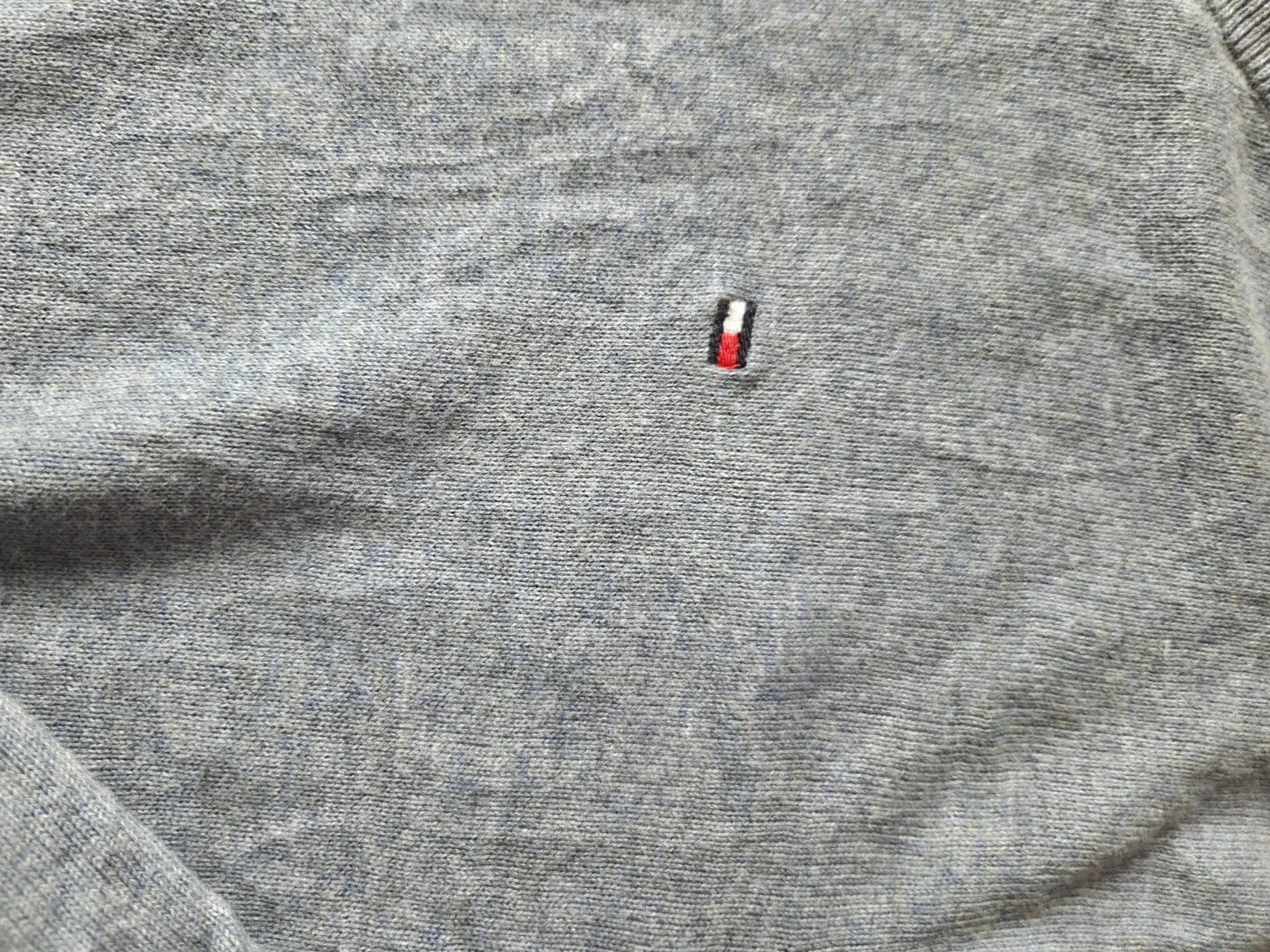 Pull Tommy Hilfiger Gris Chiné Taille M Col V 100% Coton – Tommy Hilfiger – taille M 3