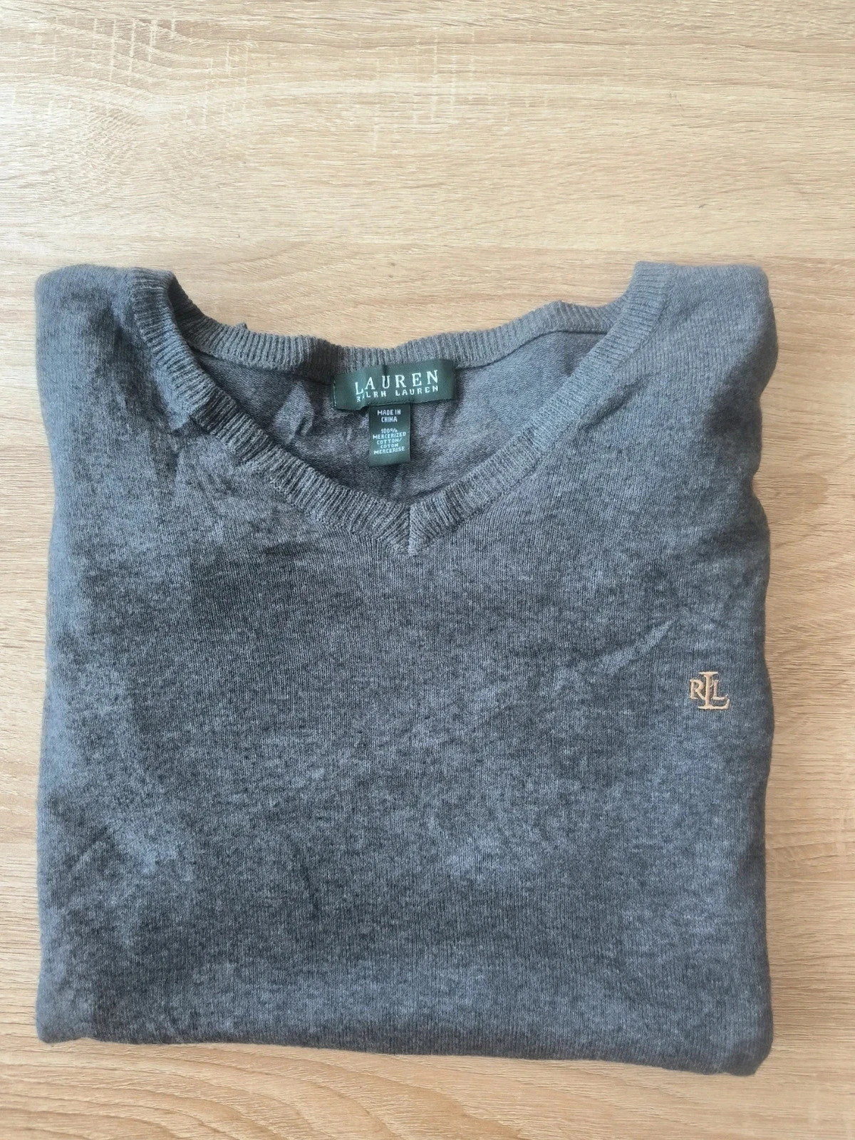 Pull gris Lauren Ralph Lauren – en coton mercerisé – Taille M – Ralph Lauren – taille M / 38 / 10 4