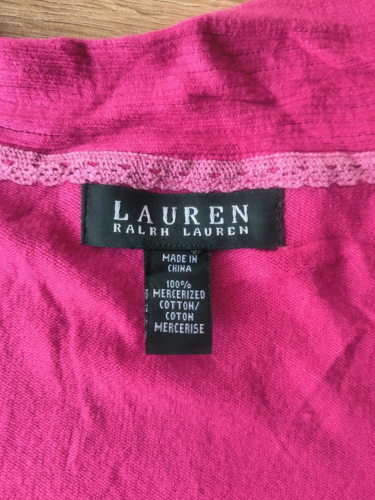 Gilet Lauren Ralph Lauren – rose fuchsia – Taille M – 100 % coton mercerisé – Ralph Lauren – taille M / 38 / 10 3