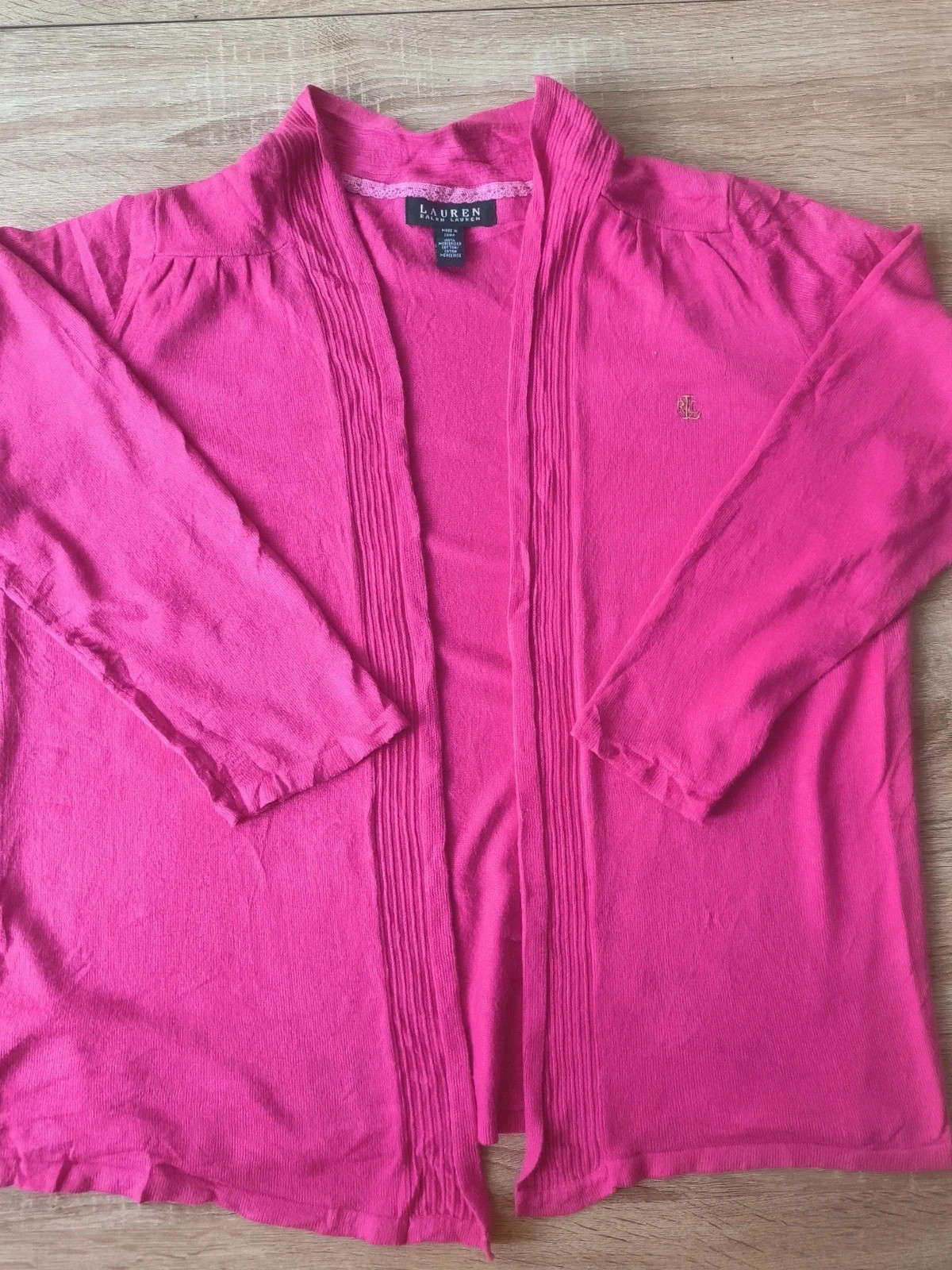 Gilet Lauren Ralph Lauren – rose fuchsia – Taille M – 100 % coton mercerisé