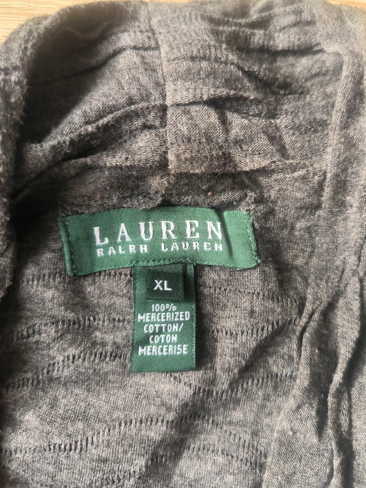 Gilet Cardigan Ouvert Gris Anthracite Texturé Lauren Ralph Lauren XL Coton – Ralph Lauren – taille XL / 42 / 14 4