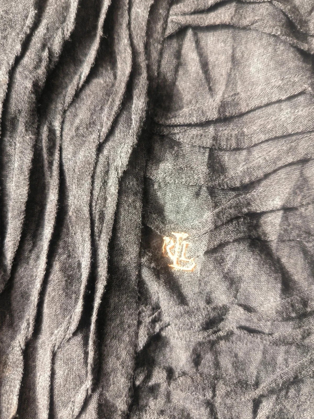 Gilet Cardigan Ouvert Gris Anthracite Texturé Lauren Ralph Lauren XL Coton – Ralph Lauren – taille XL / 42 / 14 2