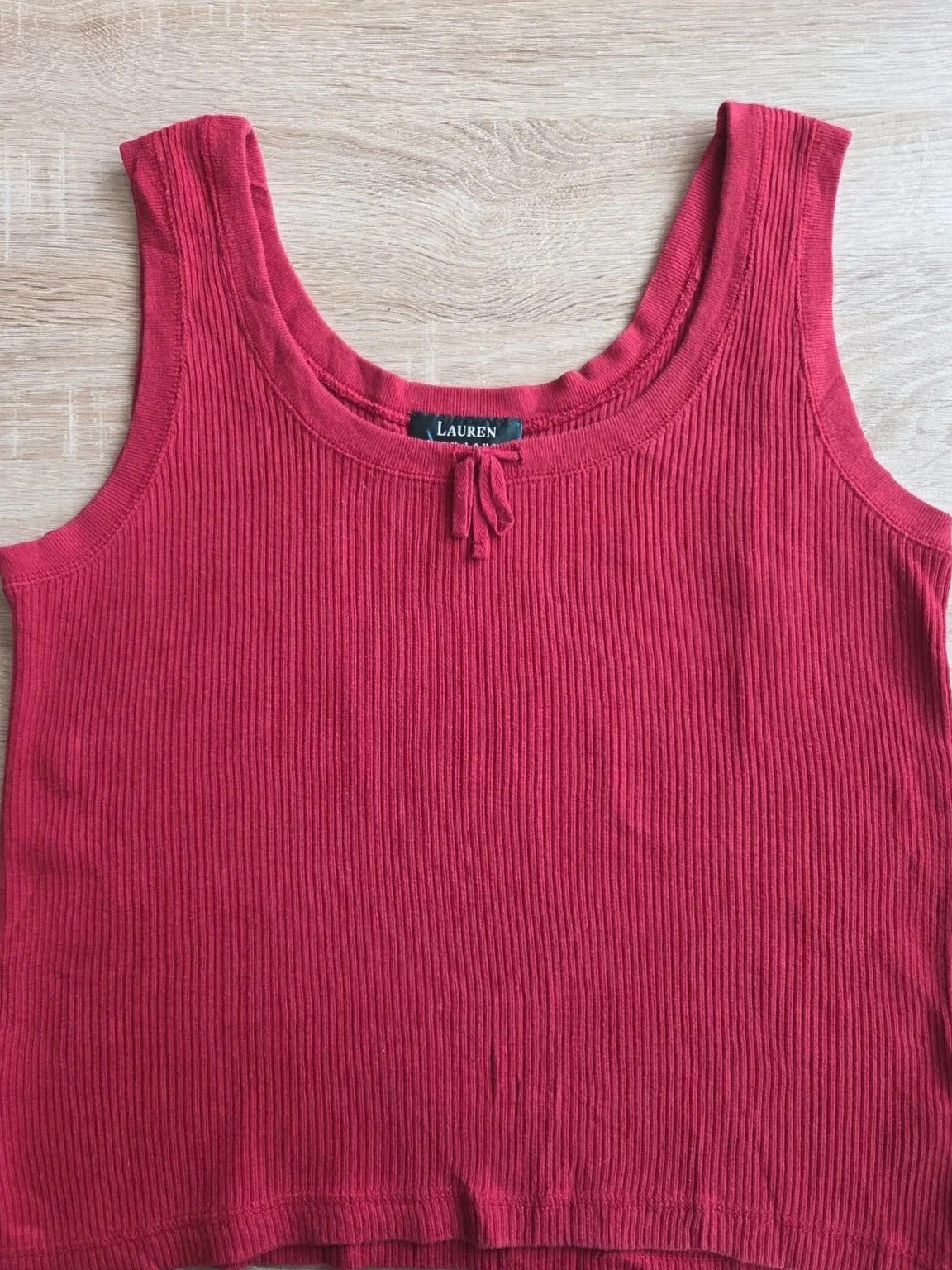 Débardeur côtelé rouge framboise – Lauren Ralph Lauren – Taille S