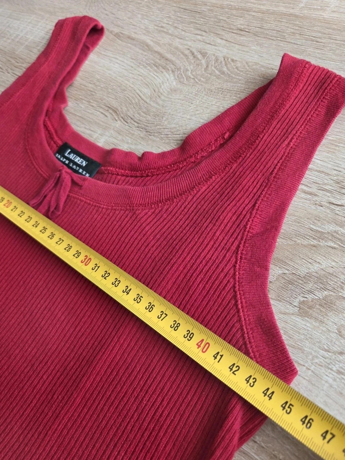 Débardeur côtelé rouge framboise – Lauren Ralph Lauren – Taille S – Ralph Lauren – taille S / 36 / 8 5