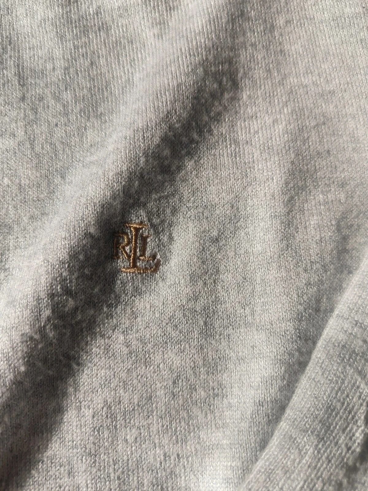 Gilet Cardigan Ouvert Gris Clair Coton Mercerisé Lauren Ralph Lauren XL – Ralph Lauren – taille XL / 42 / 14 3
