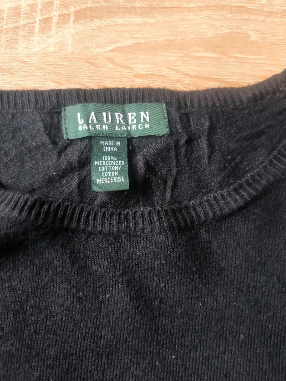 Pull Noir Volants Épaules Logo Brodé Lauren Ralph Lauren M Coton – LAUREN Ralph Lauren – taille M / 38 / 10 4