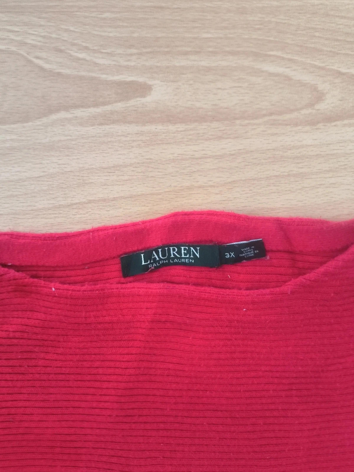 Pull Lauren Ralph Lauren rouge côtelé oversize – Taille 3X – Boutons dorés – Ralph Lauren – taille XXXL / 46 / 18 2