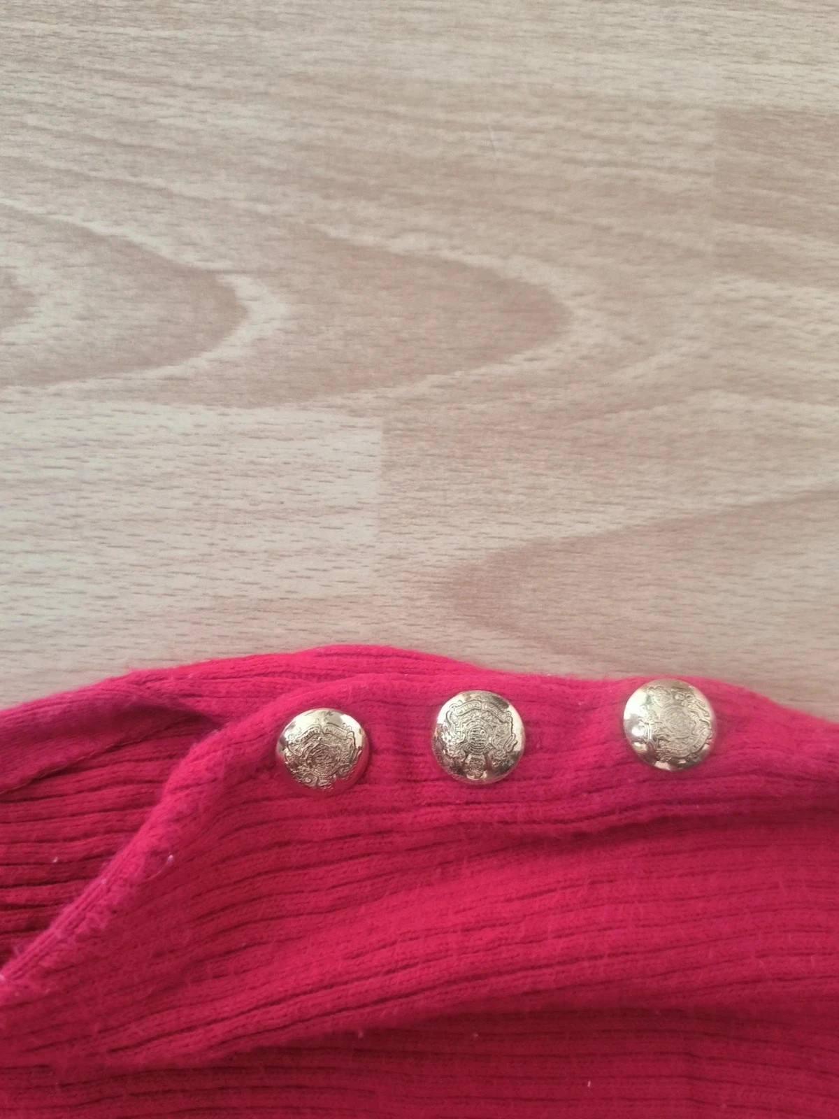 Pull Lauren Ralph Lauren rouge côtelé oversize – Taille 3X – Boutons dorés – Ralph Lauren – taille XXXL / 46 / 18 4