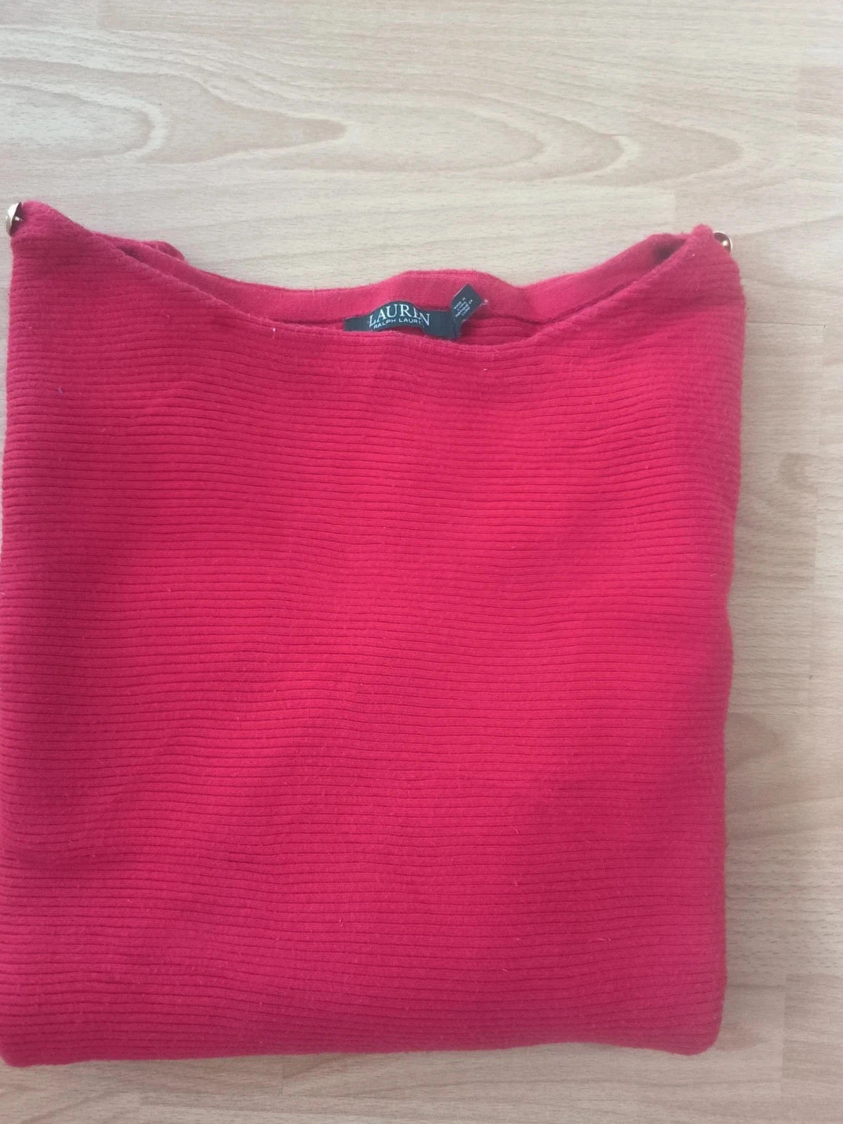 Pull Lauren Ralph Lauren rouge côtelé oversize – Taille 3X – Boutons dorés – Ralph Lauren – taille XXXL / 46 / 18 3