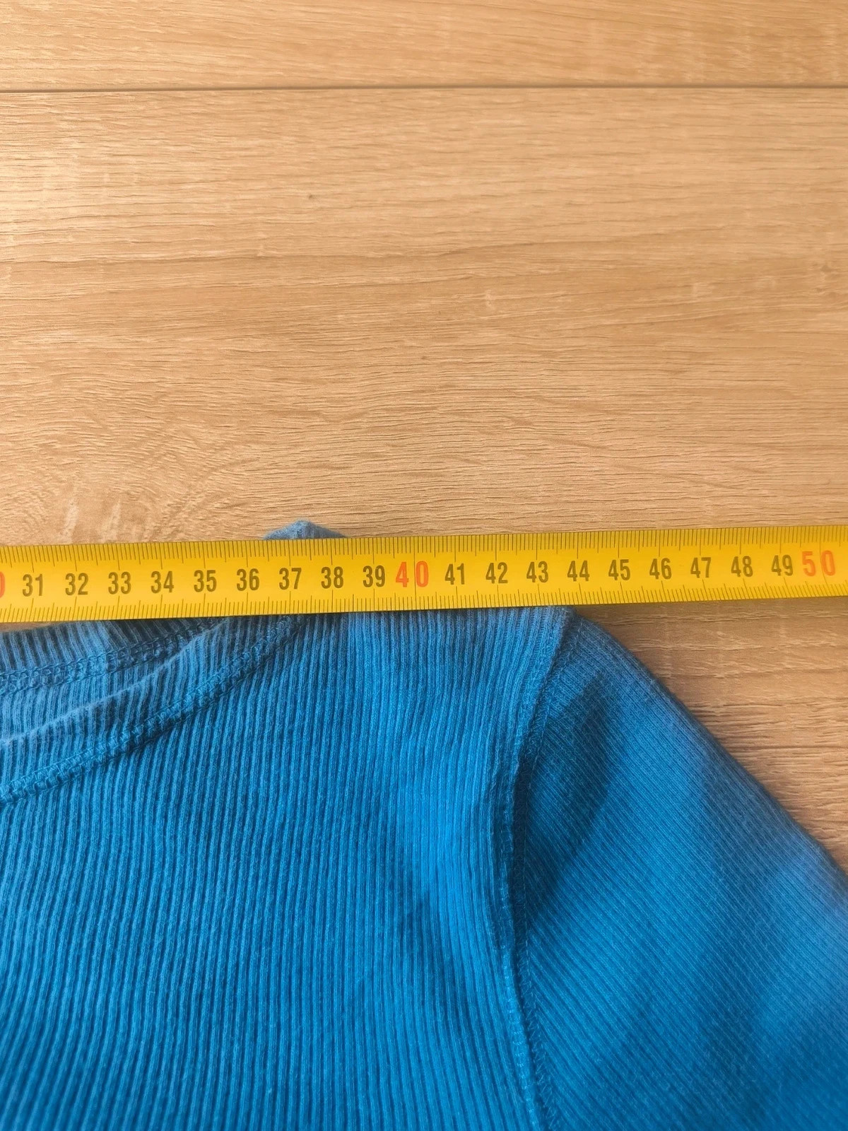 T-shirt Lauren Ralph Lauren Manches Longues Bleu Côtelé Poches Épaule M – Ralph Lauren – taille M / 38 / 10 5