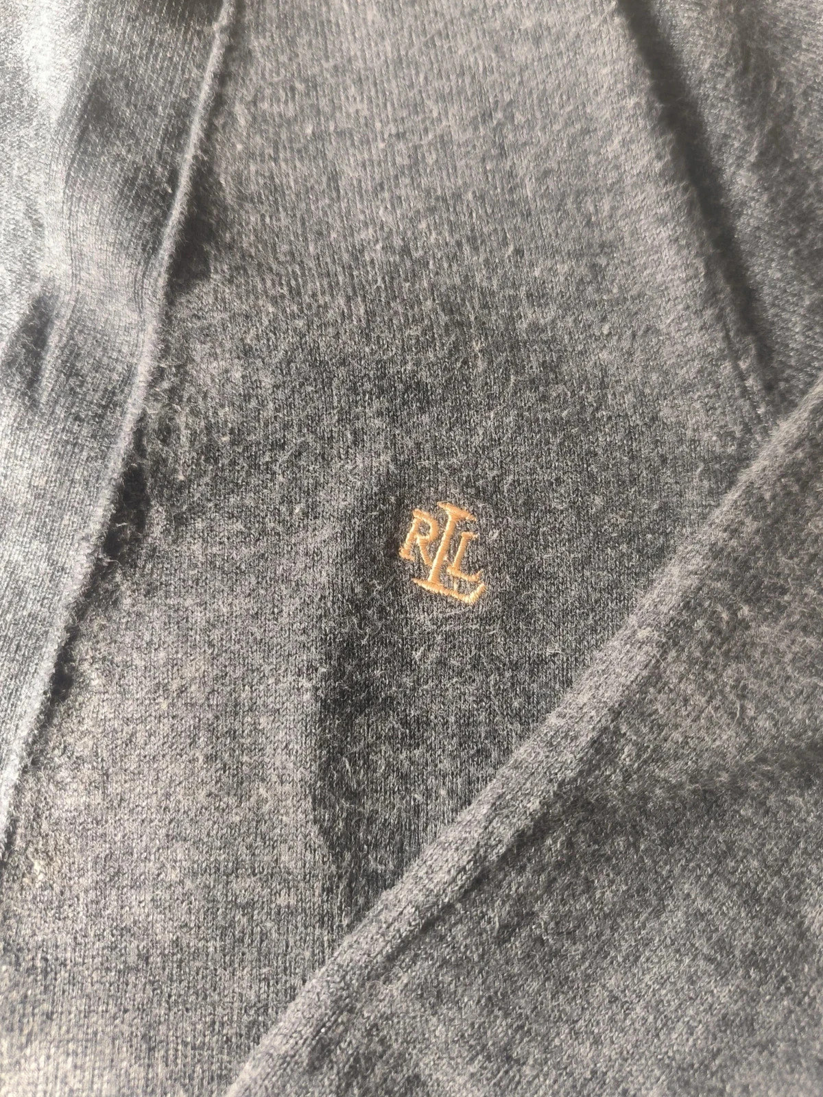 Gilet Cardigan Lauren Ralph Lauren Gris Anthracite XL Coton Mercerisé – Ralph Lauren – taille XL / 42 / 14 3