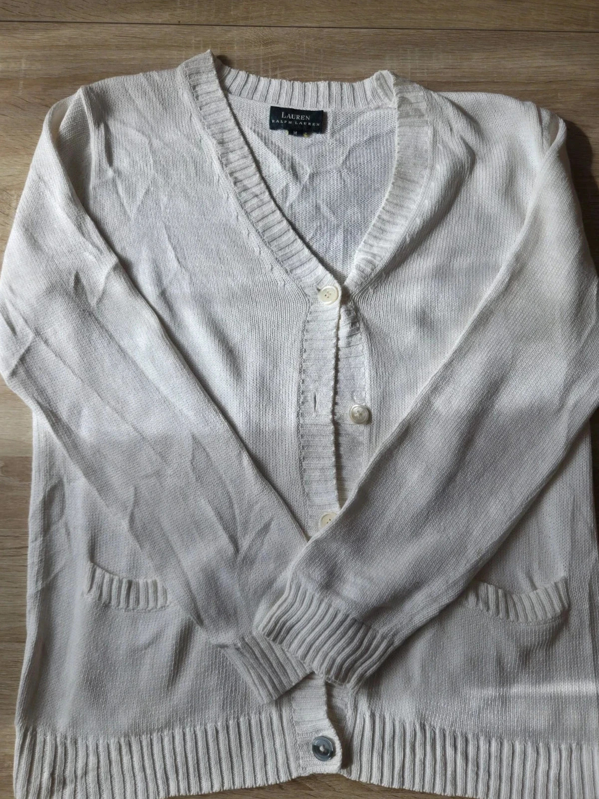 Cardigan M Lauren Ralph Lauren Maille Écru