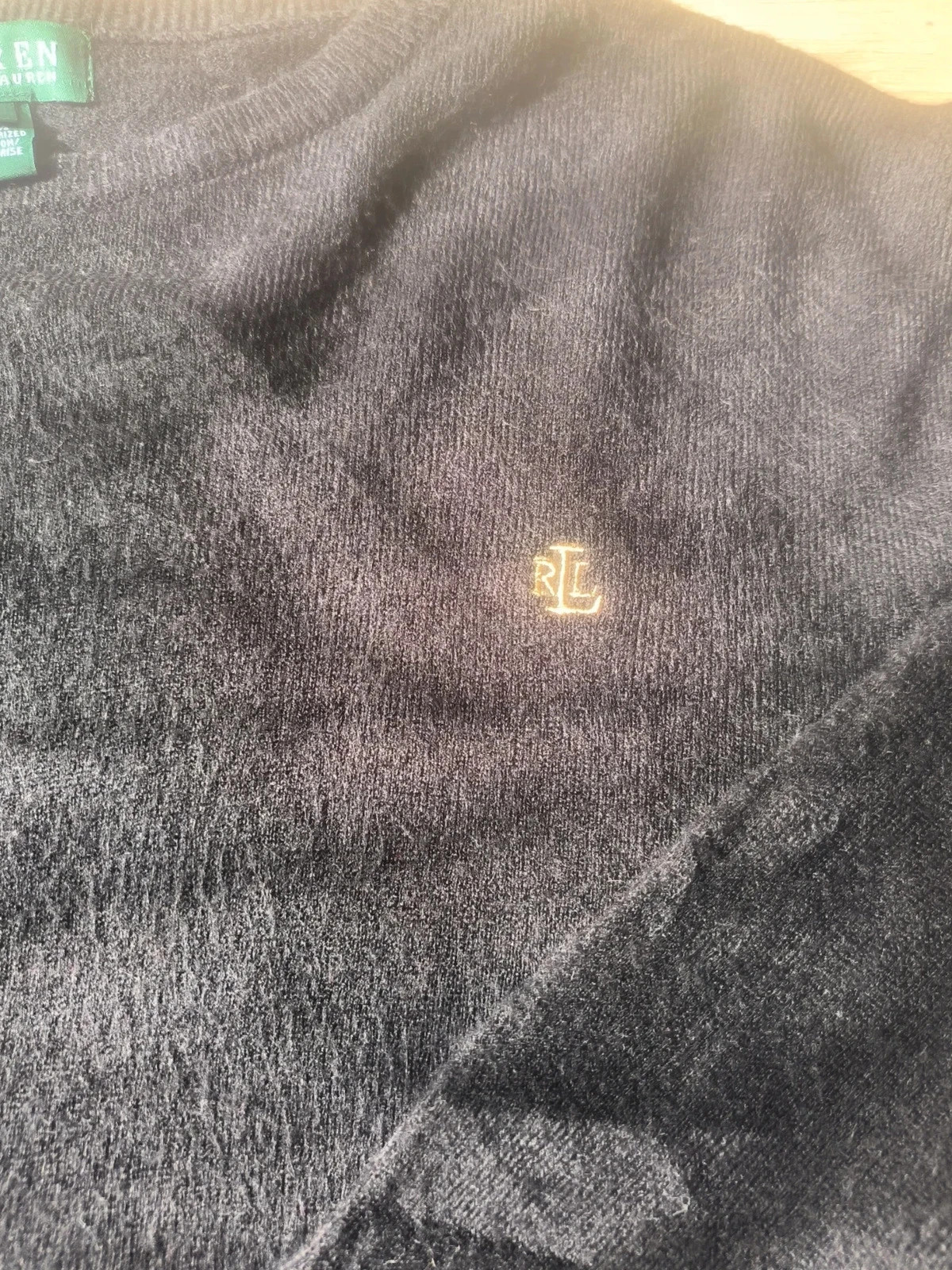Pull Coton Mercerisé Lauren Ralph Lauren Noir Logo Brodé XL – Ralph Lauren – taille XL 3