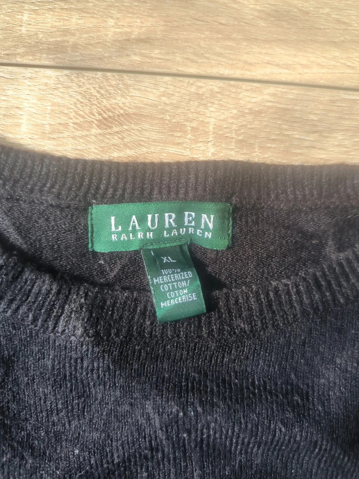 Pull Coton Mercerisé Lauren Ralph Lauren Noir Logo Brodé XL – Ralph Lauren – taille XL 4