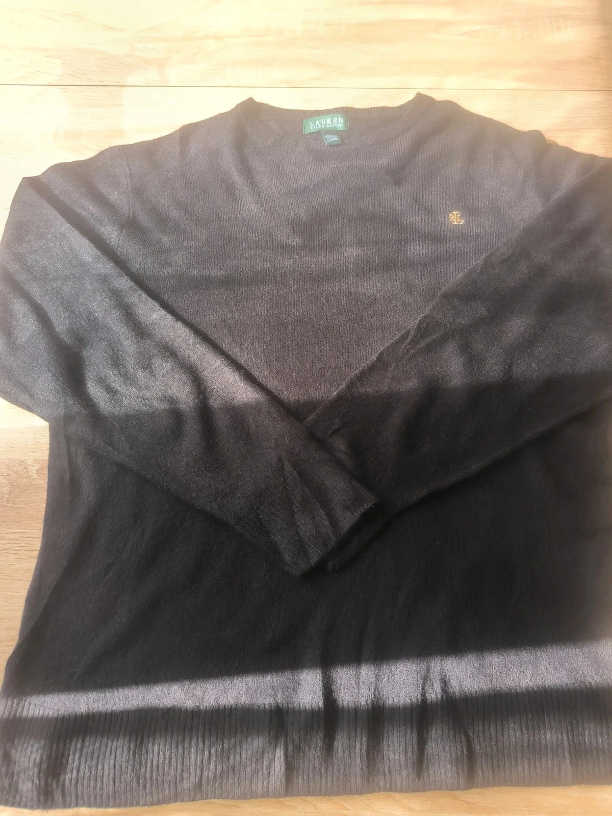 Pull Coton Mercerisé Lauren Ralph Lauren Noir Logo Brodé XL