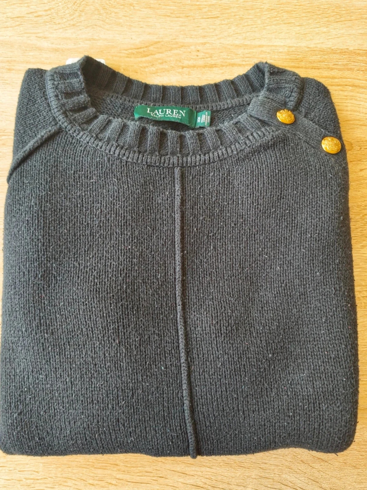 Pull en maille noir Lauren Ralph Lauren avec boutons dorés XL – Ralph Lauren – taille XL / 42 / 14 2