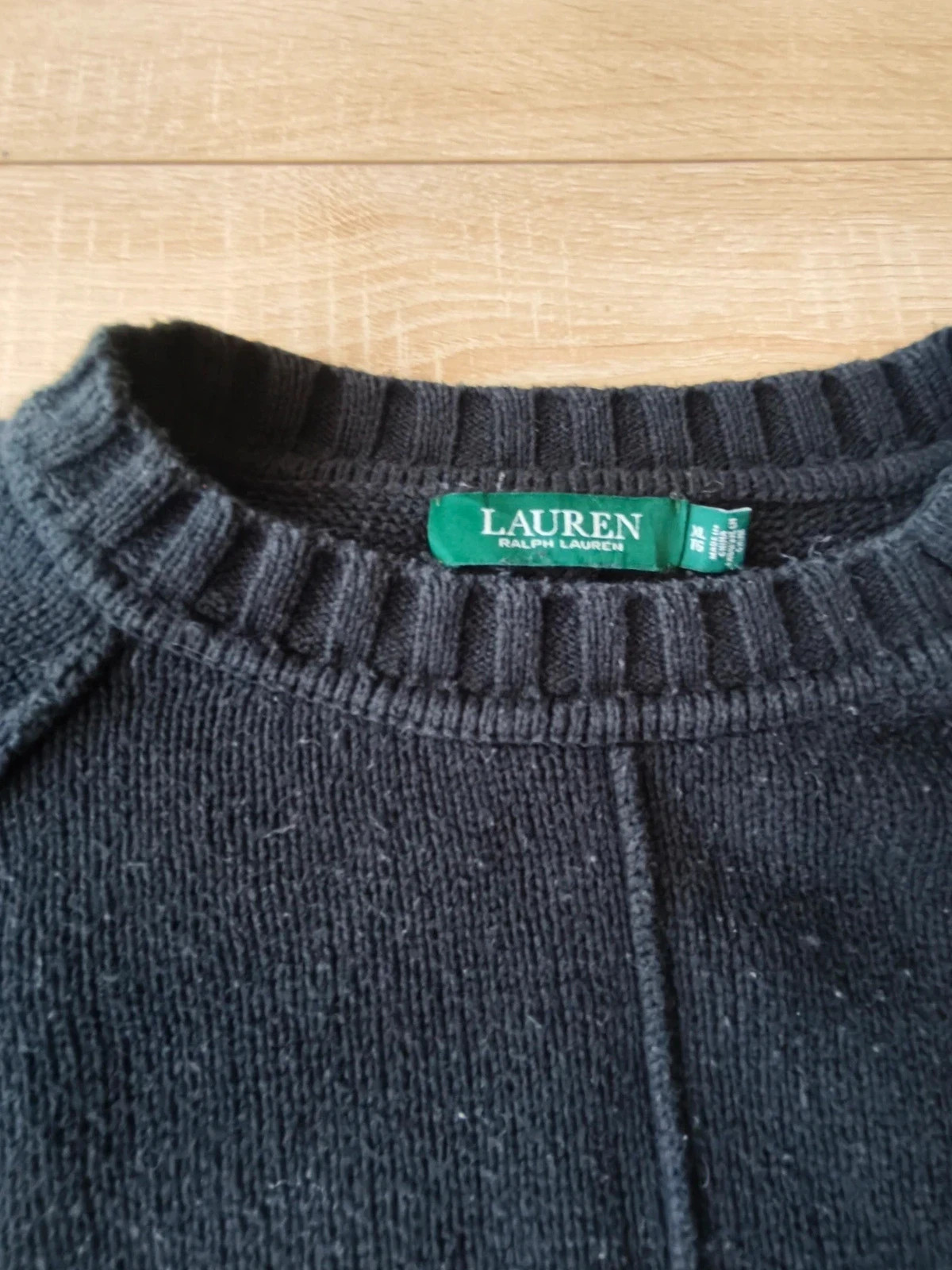 Pull en maille noir Lauren Ralph Lauren avec boutons dorés XL – Ralph Lauren – taille XL / 42 / 14 3