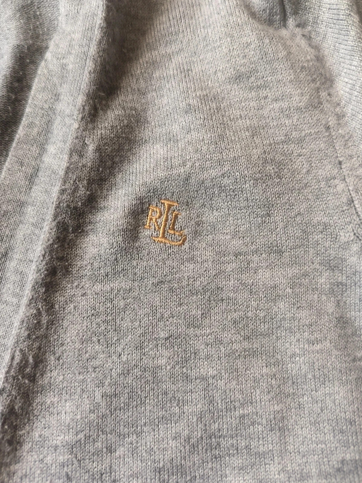 Gilet Cardigan Gris Clair Lauren Ralph Lauren XL Boutonné Coton Mercerisé – Ralph Lauren – taille XL / 42 / 14 3