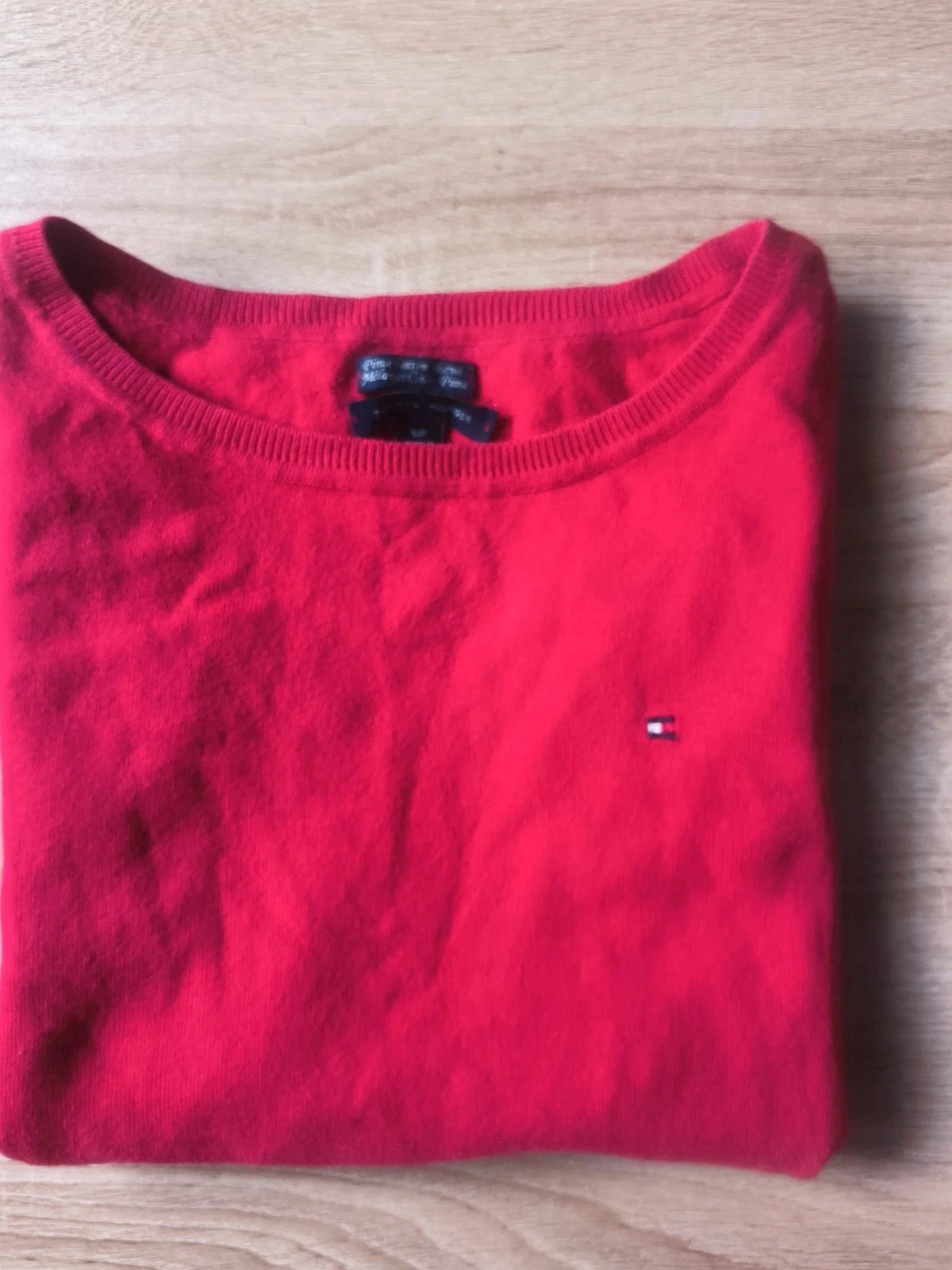 Pull Tommy Hilfiger Rouge Coton Pima – Taille S/P (Petit accroc manche) – Tommy Hilfiger – taille S / 36 / 8 2