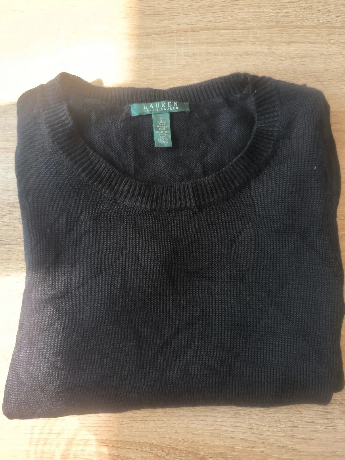 Pull Noir Lauren Ralph Lauren Taille M (Mélange Coton & Viscose) – Ralph Lauren – taille M / 38 / 10 2