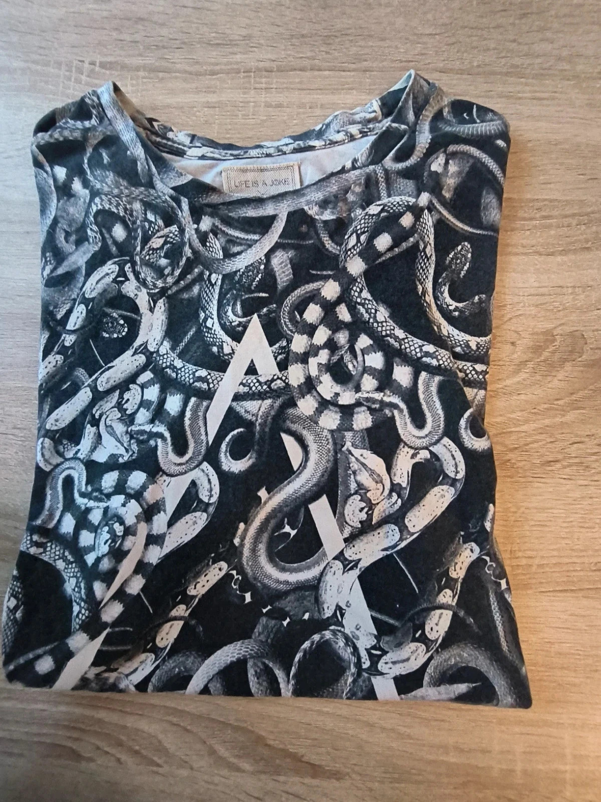 T-shirt Eleven Paris "Life is a Joke" - Imprimé Serpents - Taille L