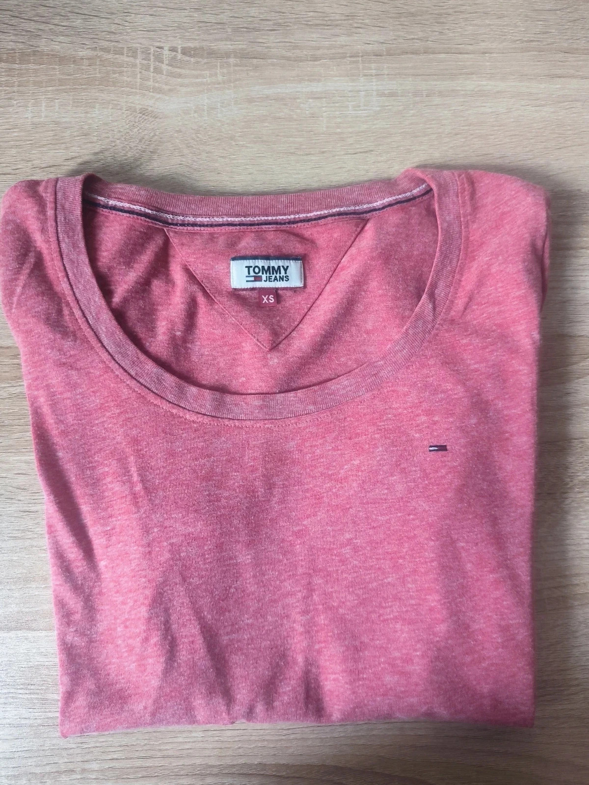 T-shirt Rose Chiné Tommy Jeans – Col V – Taille XS – Très bon état