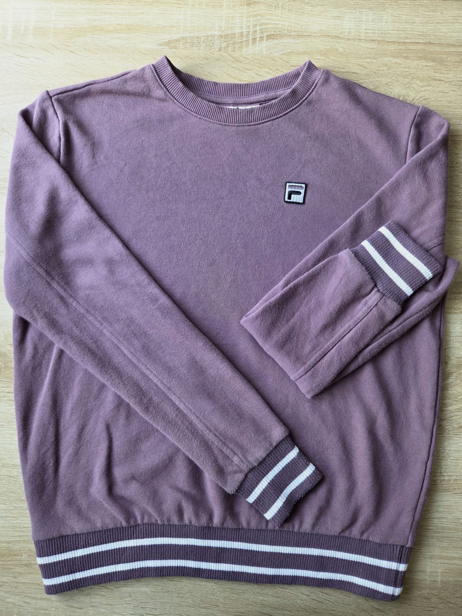 Sweat-shirt Fila rose lilas à rayures