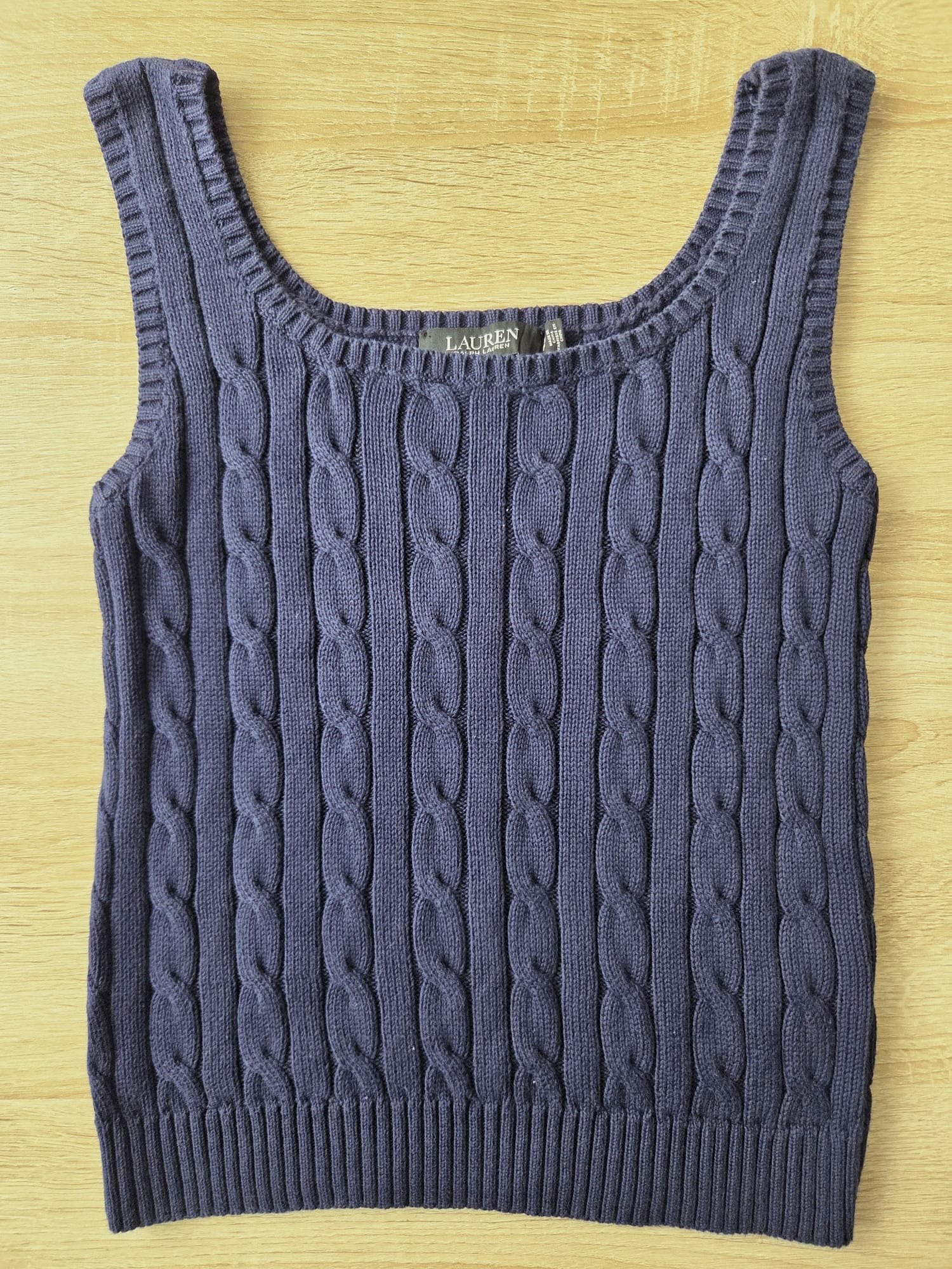 Débardeur en maille torsadée Lauren Ralph Lauren bleu marine