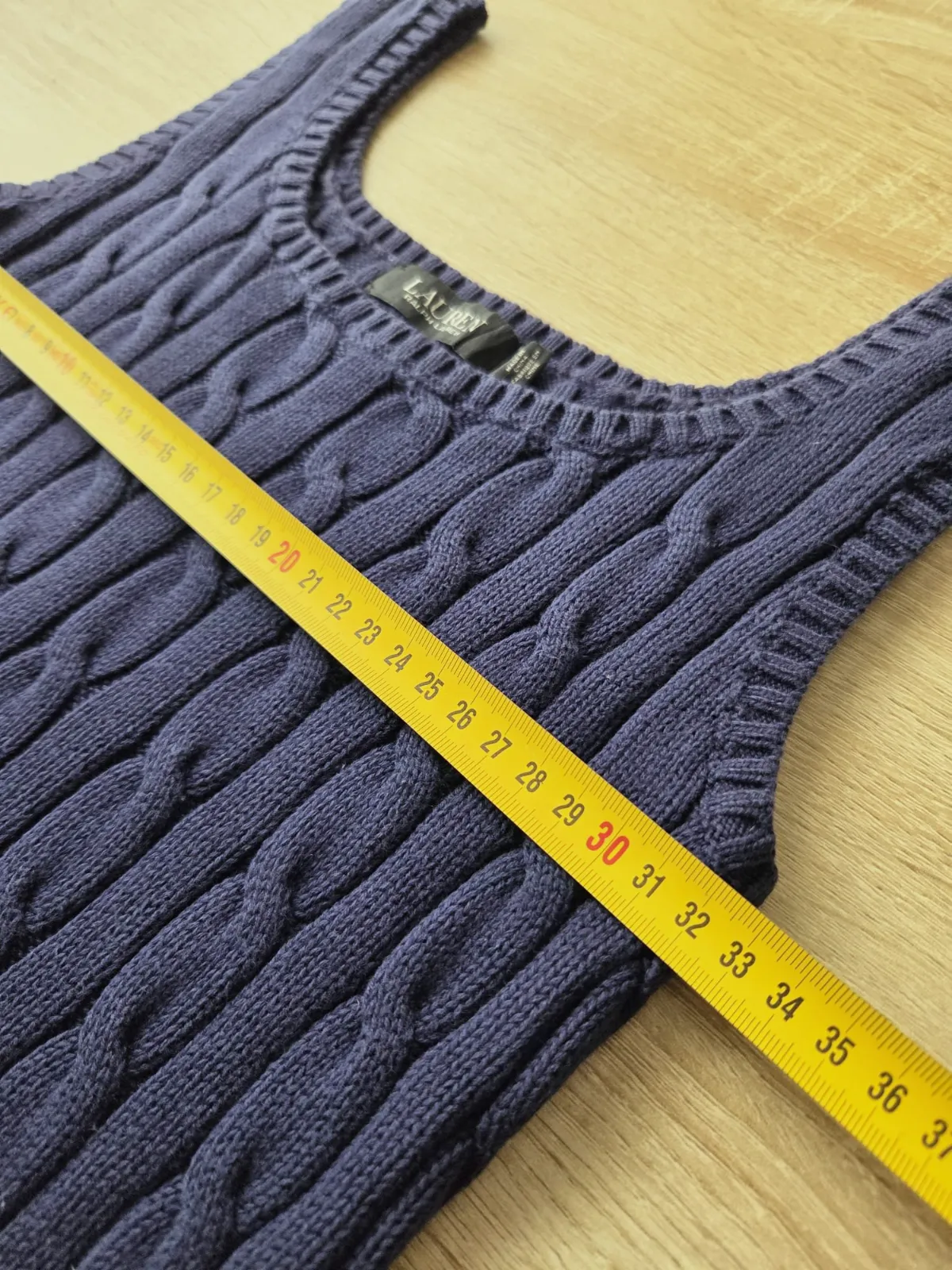 Débardeur en maille torsadée Lauren Ralph Lauren bleu marine – Ralph Lauren – taille S 4