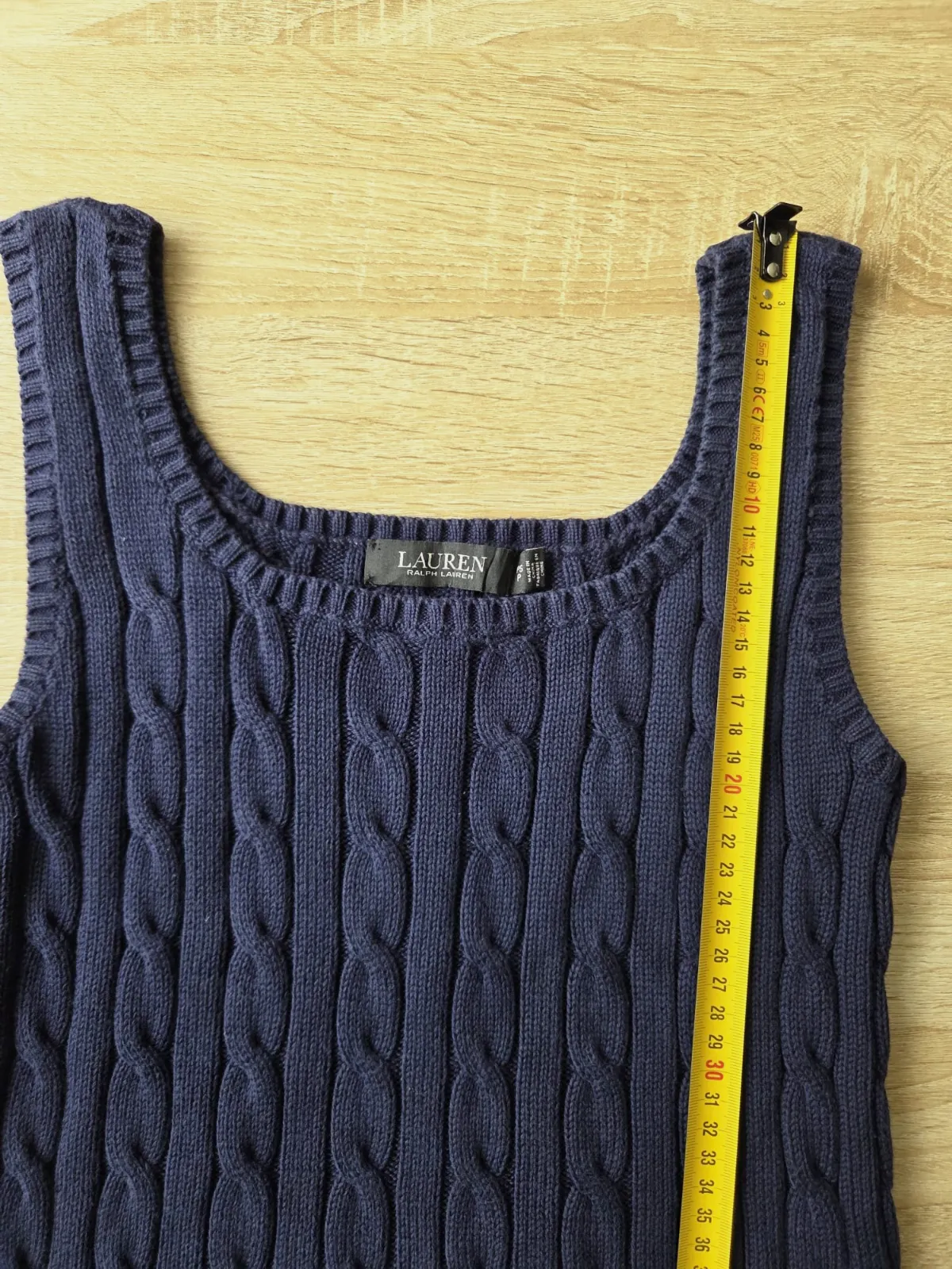 Débardeur en maille torsadée Lauren Ralph Lauren bleu marine – Ralph Lauren – taille S 6