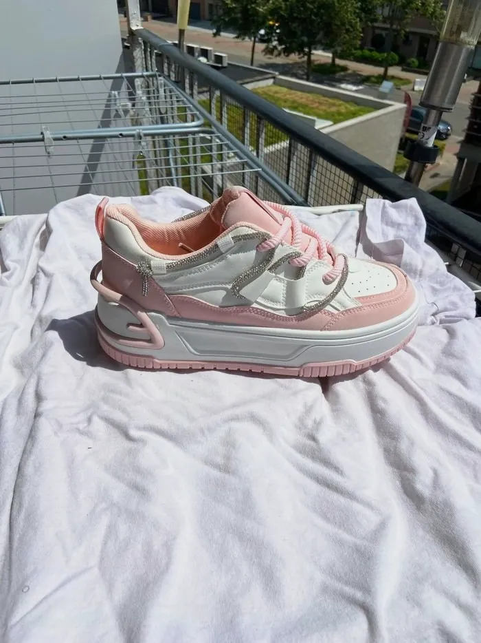 Basket femme 38 rose blanc  – Sans marque – taille EU 38 4