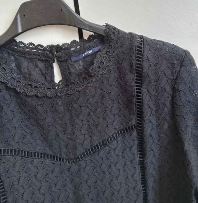 Blouse noir en dentelle / manche 3/4 , Taille 36 Kiabi – Kiabi – taille S / 36 / 8 3