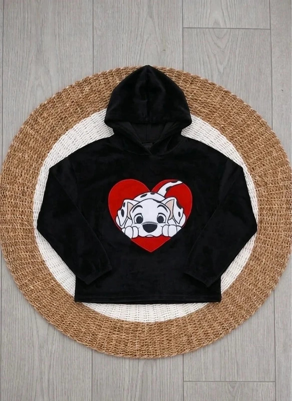 Sweat à capuche velours / Dalmatien, Undiz, Taille 36 ( Les mesures sont dans la description)