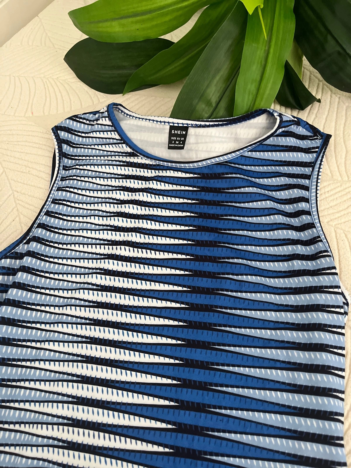Robe moulante, nuances de bleu et blanc/ Taille 36 (s) – Shein – taille S / 36 / 8 2