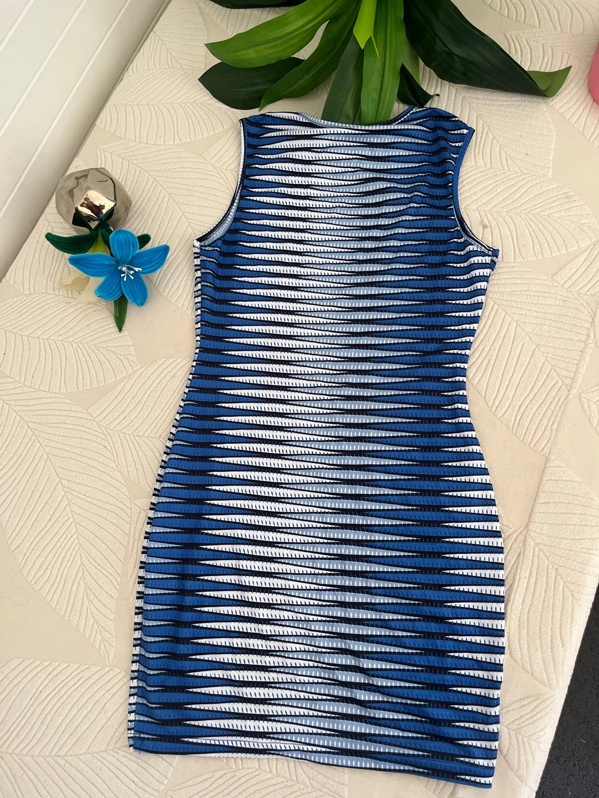 Robe moulante, nuances de bleu et blanc/ Taille 36 (s) – Shein – taille S / 36 / 8 3