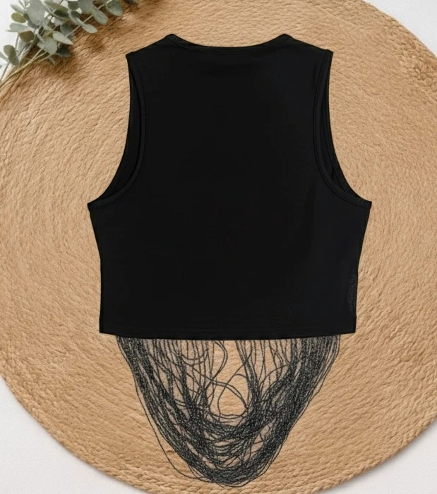 Top noir argenté | Taille 36 ( S) – Shein – taille S / 36 / 8 2