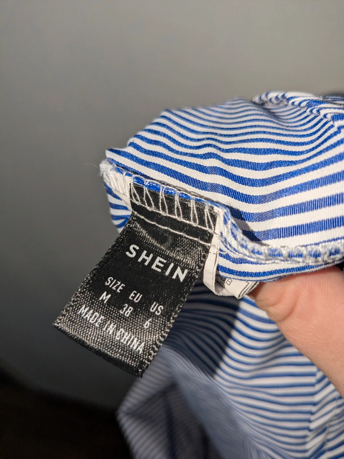 Chemisier bleu & blanc - Shein taille M (38) neuf sans étiquette – Shein – taille M / 38 / 10 3